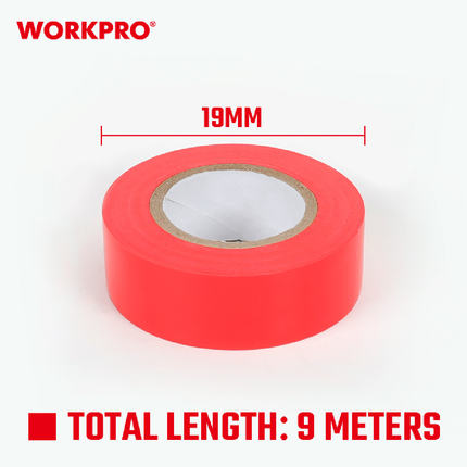 دزينة تيب كهرباء عدة الوان 5 لفات 9 متر من وورك برو  (WP296001)