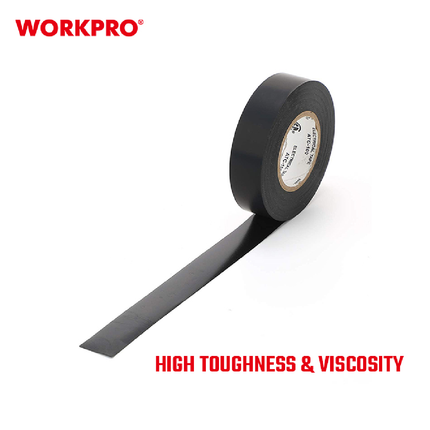 دزينة تيب كهرباء لون اسود 10 لفات 9 متر من وورك برو  (WP296002)