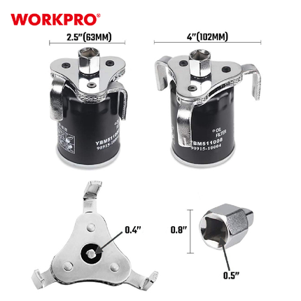 مفتاح فلتر زيت ثلاثي  1/2 بوصة من وورك برو (WP319011)