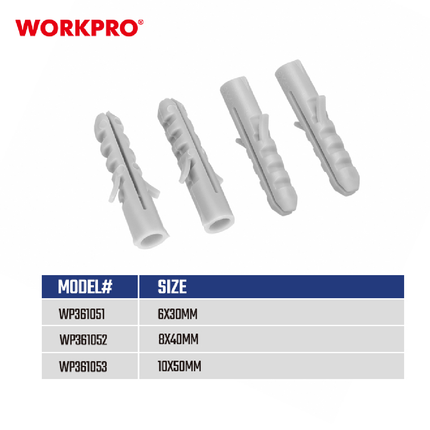 اسافين بلاستيك قياس 50*10 ملم تعبئة 40  من وورك برو (WP361053)