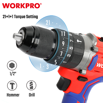 درل حفر شحن برشلس 13 ملم من وورك برو (WP390007)