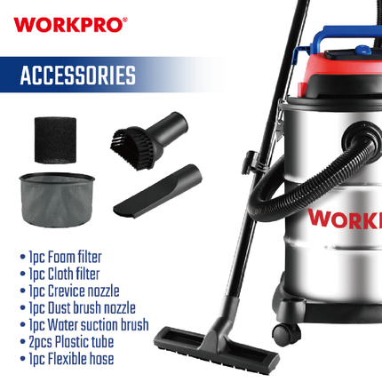 مكنسة صناعية 1200 واط من وورك برو (WP423016CE)