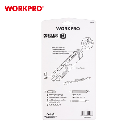 طقم مفك شحن 3.6 فولت من وورك برو (WP460005)