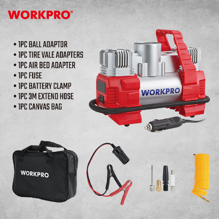 منفاخ سيارة دبل بستون 12 فولت من وورك برو (WP460801)
