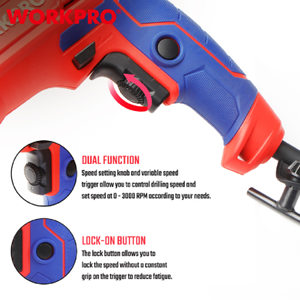 درل حفر كهرباء 710 واط 13 ملم من وورك برو (WP470200)