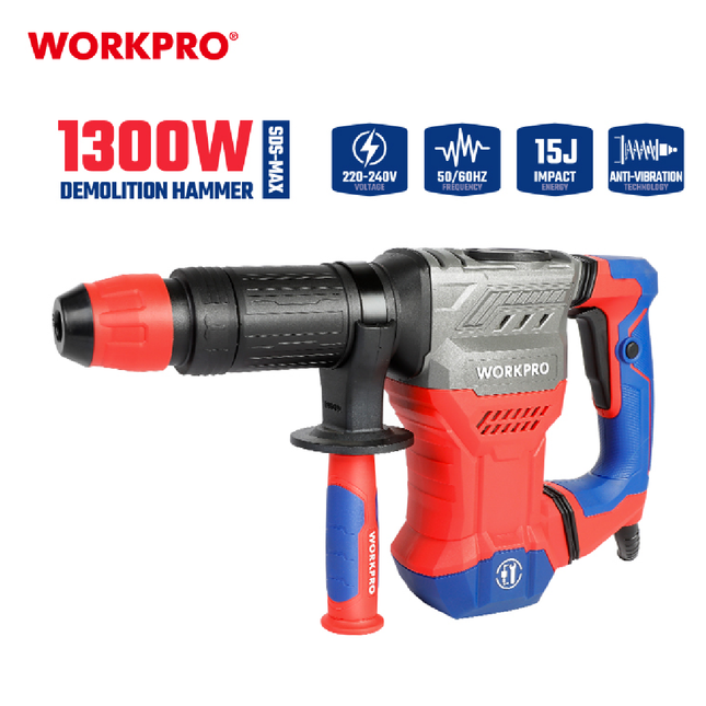 WorkPro 1300W 15J Demolition Hammer (WP470608CE)
