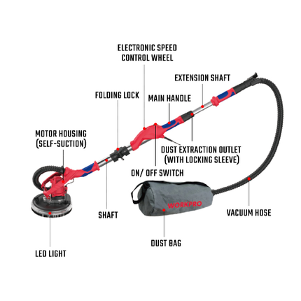 حفافة جدران 215 ملم 1050 واط من وورك برو (WP472408)