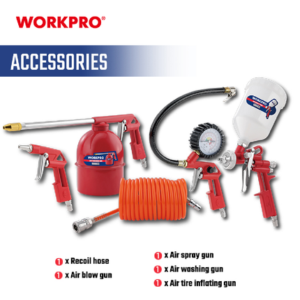 طقم عدة هواء 5 قطع من وورك برو (WP512000)