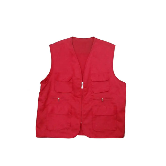 Work vest, heavy red fabric, various sizes