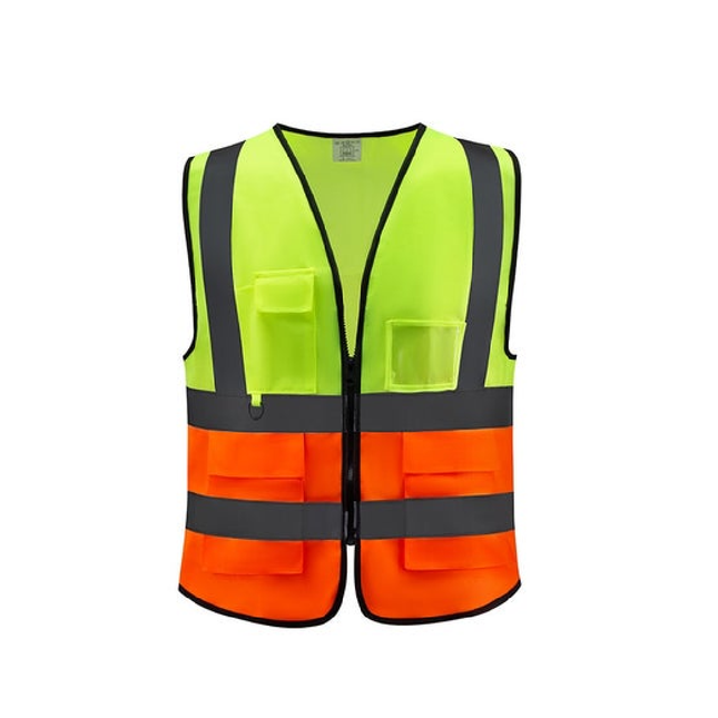 Multi-size reflective zipper vest