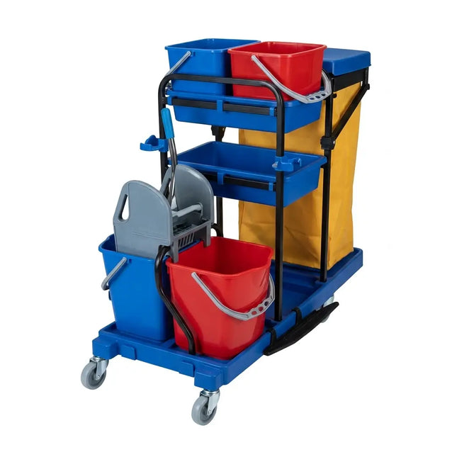 Cleaning cart with complete heavy-duty wringer - Dusting cart