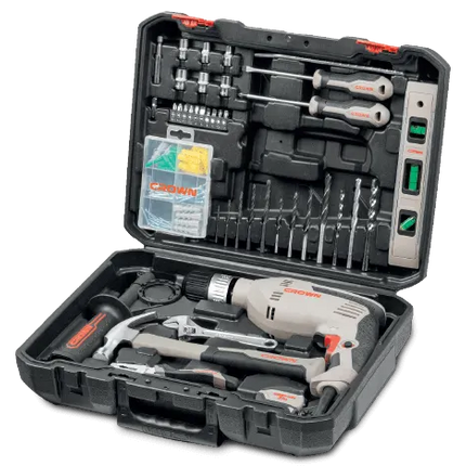 طقم عدة مع دريل كراون 600 واط 98 قطعة | CK10-XA98C