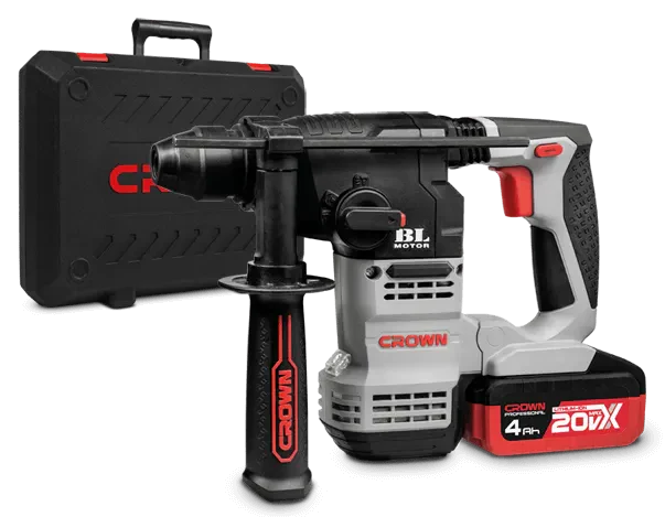 Crown 3kg 4A Cordless Rotary Hammer with Two Lithium Batteries | CT28001HX-4 BMC