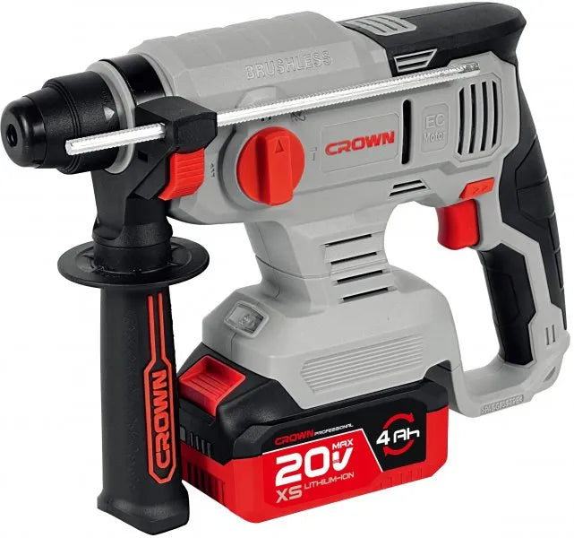 درل شحن همر 20 فولت مع بطاريتين 4 امبير وشاحن كراون | CT28010XS-4BMC