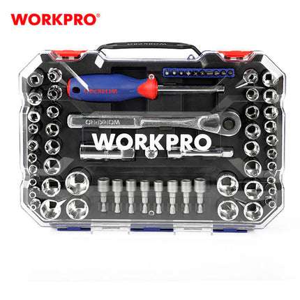 WORKPRO  قطعة 63  1/4"+3/8" Dr. 6 طقم بوكسات