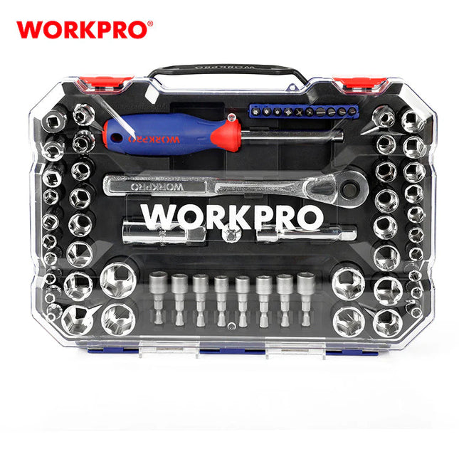WORKPRO  قطعة 63  1/4"+3/8" Dr. 6 طقم بوكسات