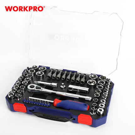 WORKPRO  قطعة 63  1/4"+3/8" Dr. 6 طقم بوكسات