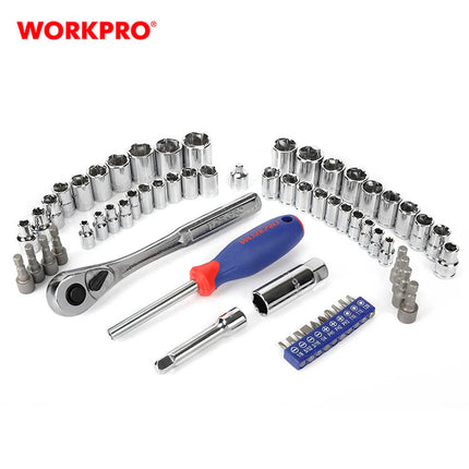 WORKPRO  قطعة 63  1/4"+3/8" Dr. 6 طقم بوكسات
