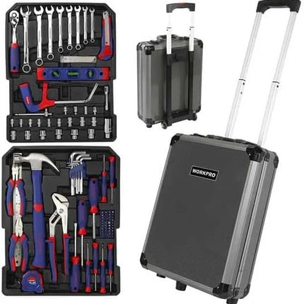 WORKPRO طقم عده ١١١ قطعة بحقيبة عربة ألمنيوم