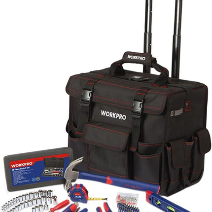 WORKPRO طقم أدوات ١٧٦ قطعة بحقيبة عربة
