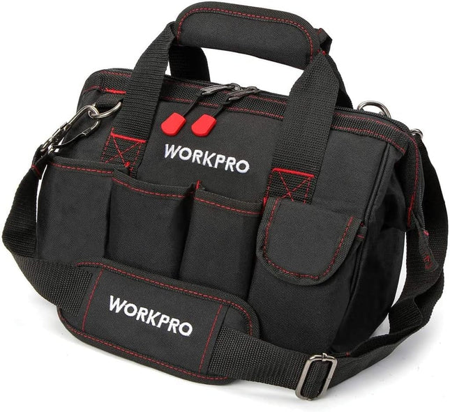حقيبة تخزين أدوات WORKPRO بسحاب علوي وفم واسع 20 بوصة مع قاعدة مطاطية مقاومة للماء