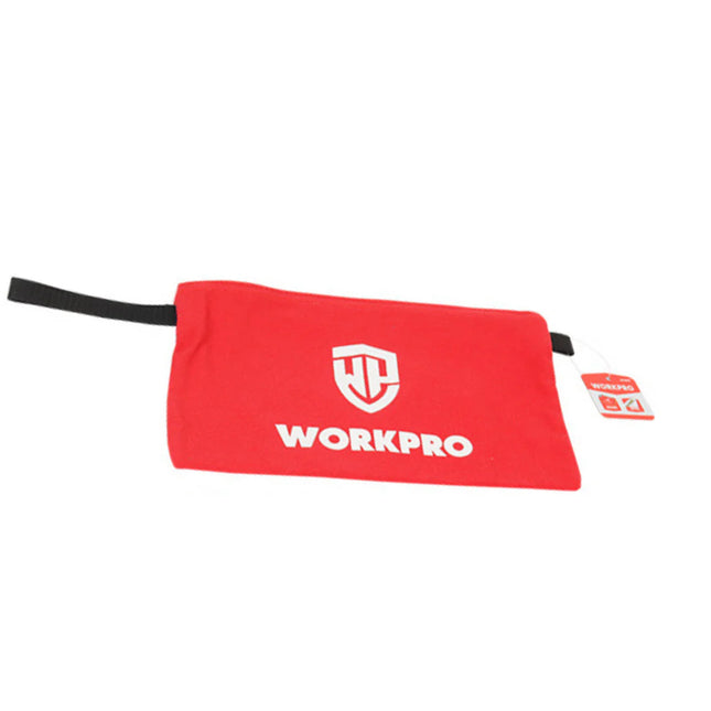 حقيبة WORKPRO القماشية الحمراء بسحاب 12 بوصة