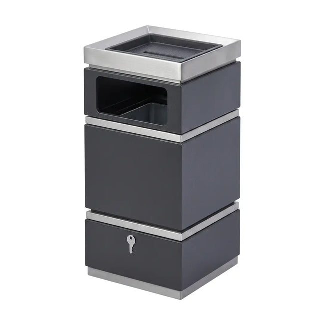 Heavy-duty 60L square black stainless steel container