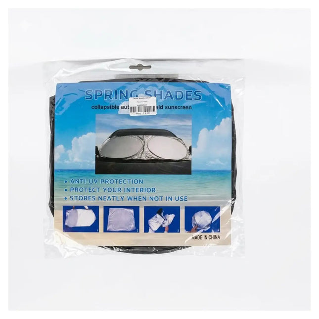 Spring Shades Universal Fit Foldable Windshield Sun Shade for UV Protection