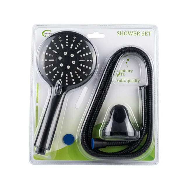Heavy black showerhead with hose
