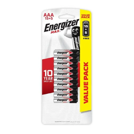 بطاريات إنرجايزر Max AAA — 20 قطعة — ENERGIZER