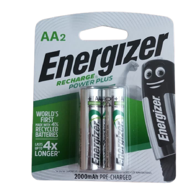 بطاريات إنرجايزر Recharge AA 2000mAh — قطعتان — ENERGIZER