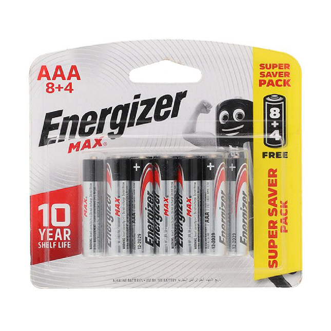 بطاريات إنرجايزر Max AAA — 12 قطعة — ENERGIZER