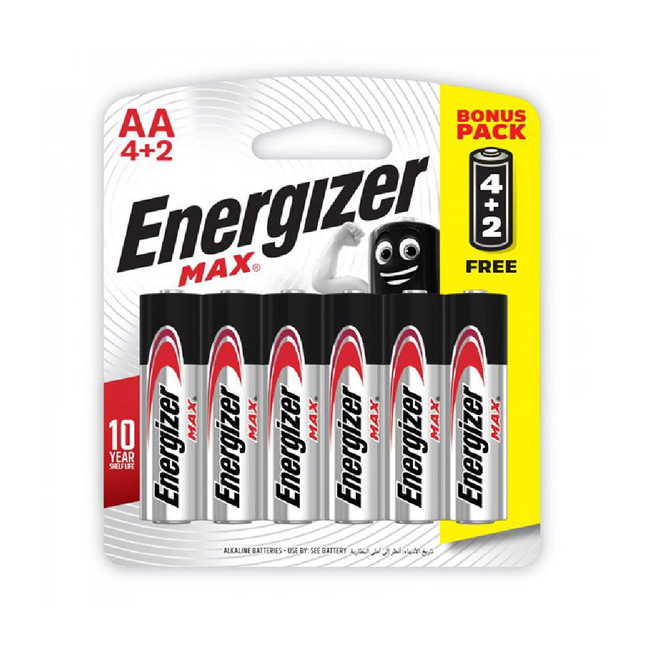 بطاريات إنرجايزر Max AA — 6 قطع — ENERGIZER