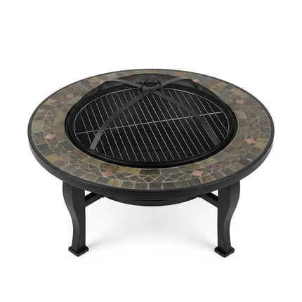 Fire pit metal tiled round measuring 86*86*34 cm