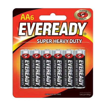 بطاريات إفريدي Super Heavy Duty AA — 6 قطع — EVEREADY