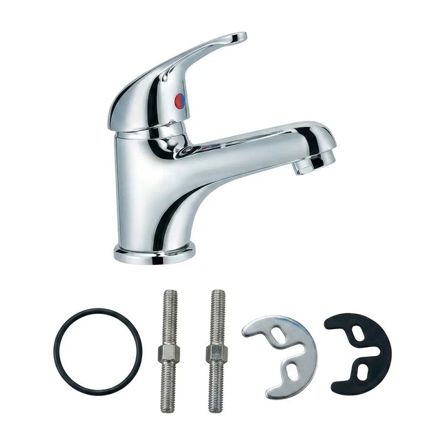 Heavy-duty chrome bathroom sink faucet