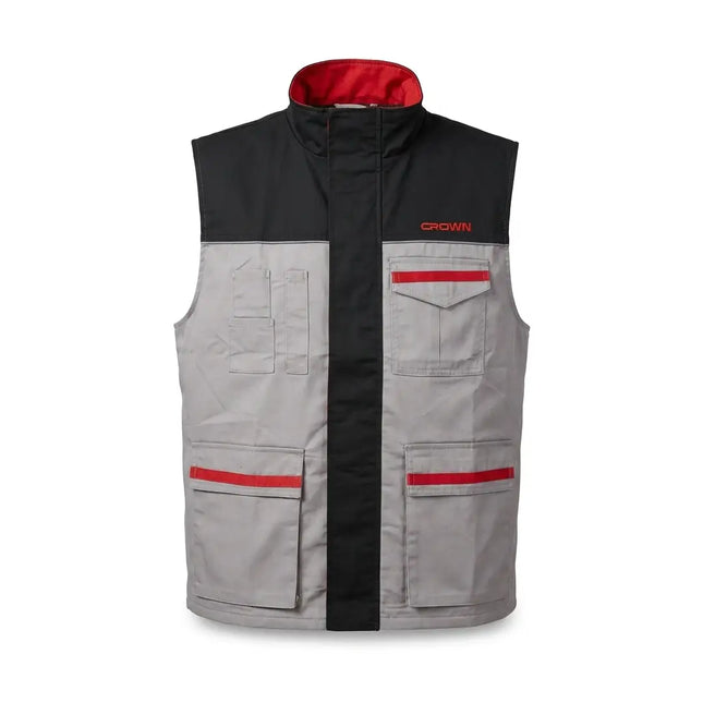 Crown Heavy-Duty Canvas Work Vest with Multi-Pocket Design