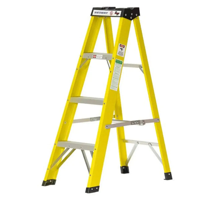 Heavy-duty fiberglass stepladder