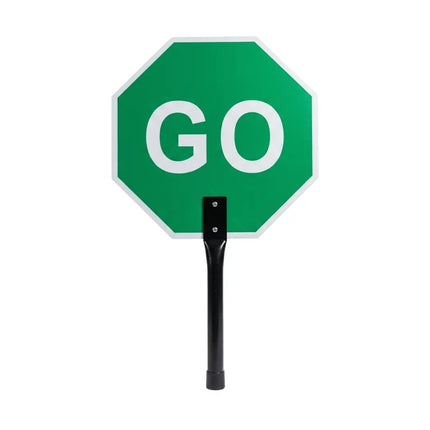Green go signal made of aluminum