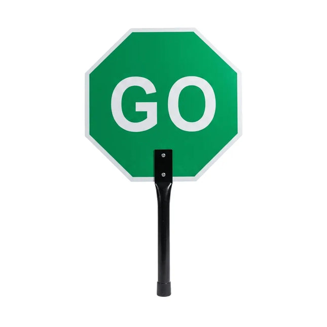 Green go signal made of aluminum