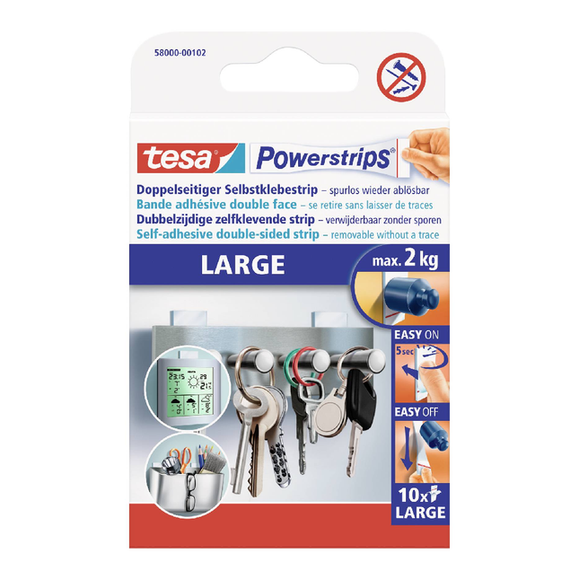 شرائط تثبيت تيسا TESA Powerstrips Large — 10 قطع
