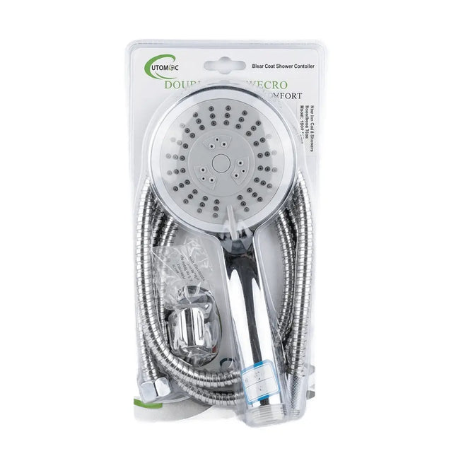 Heavy silver hand shower with hose