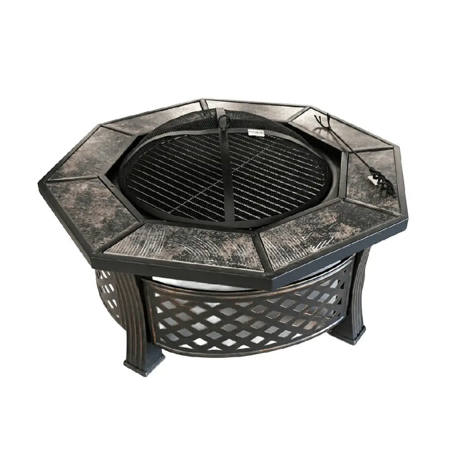 Outdoor metal hexagon fire pit, size 86*86*35 cm
